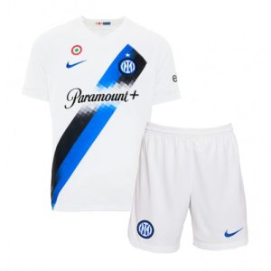 Inter Milan Udebanesæt Børn 2023-2024 hvid Kort ærmer + korte bukser
