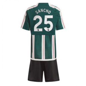 Jadon Sancho #25 Manchester United Udebanesæt Børn 2023-24 Kort ærmer + korte bukser
