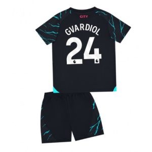 Josko Gvardiol #24 Manchester City Tredje trøje Børn 2023-2024 Kort ærmer + korte bukser