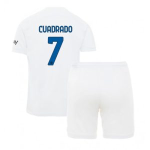 Juan Cuadrado #7 Inter Milan Udebanesæt Børn 2023-2024 hvid Kort ærmer + korte bukser