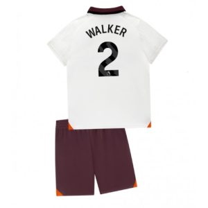 Kyle Walker #2 Manchester City Udebanesæt Børn 2023-24 hvid Kort ærmer + rød korte bukser