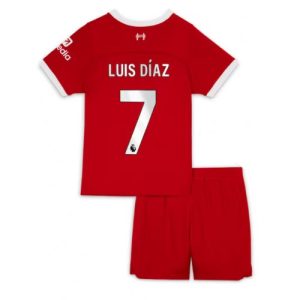 Luis Diaz #7 Liverpool Hjemmebanesæt Børn 2023-2024 Kort ærmer + korte bukser