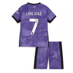 Luis Diaz #7 Liverpool Tredje trøje Børn 2023-2024 Kort ærmer + korte bukser