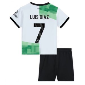 Luis Diaz #7 Liverpool Udebanesæt Børn 2023-2024 Kort ærmer + korte bukser