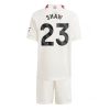 Luke Shaw #23 Manchester United Tredje trøje Børn 2023-24 hvid Kort ærmer + korte bukser