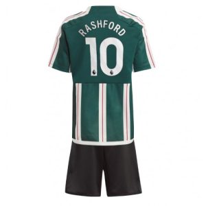 Marcus Rashford #10 Manchester United Udebanesæt Børn 2023-24 Kort ærmer + korte bukser
