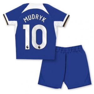 Mykhailo Mudryk #10 Chelsea Hjemmebanesæt Børn 2023-2024 Kort ærmer + korte bukser