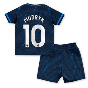 Mykhailo Mudryk #10 Chelsea Udebanesæt Børn 2023-2024 Kort ærmer + korte bukser