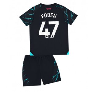 Phil Foden #47 Manchester City Tredje trøje Børn 2023-2024 Kort ærmer + korte bukser