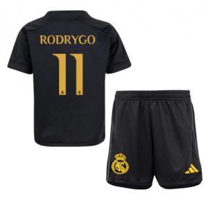 Rodrygo Goes #11 Real Madrid Tredje trøje Børn 2023-2024 Kort ærmer + korte bukser