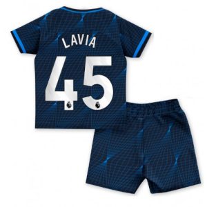 Romeo Lavia #45 Chelsea Udebanesæt Børn 2023-2024 Kort ærmer + korte bukser