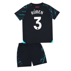 Ruben Dias #3 Manchester City Tredje trøje Børn 2023-2024 Kort ærmer + korte bukser