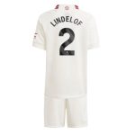 Victor Lindelof #2 Manchester United Tredje trøje Børn 2023-24 hvid Kort ærmer + korte bukser