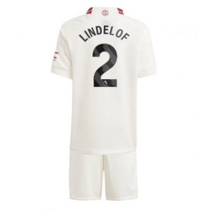 Victor Lindelof #2 Manchester United Tredje trøje Børn 2023-24 hvid Kort ærmer + korte bukser