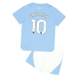 Jack Grealish #10 Manchester City Hjemmebanesæt Børn 2023-24 Kort ærmer + korte bukser