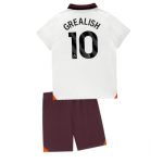 Jack Grealish #10 Manchester City Udebanesæt Børn 2023-24 hvid Kort ærmer + rød korte bukser