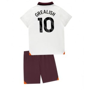 Jack Grealish #10 Manchester City Udebanesæt Børn 2023-24 hvid Kort ærmer + rød korte bukser