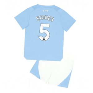 John Stones #5 Manchester City Hjemmebanesæt Børn 2023-24 Kort ærmer + korte bukser