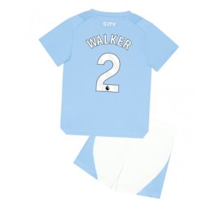Kyle Walker #2 Manchester City Hjemmebanesæt Børn 2023-24 Kort ærmer + korte bukser