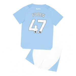 Phil Foden #47 Manchester City Hjemmebanesæt Børn 2023-24 Kort ærmer + korte bukser