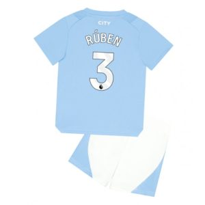 Ruben Dias #3 Manchester City Hjemmebanesæt Børn 2023-24 Kort ærmer + korte bukser